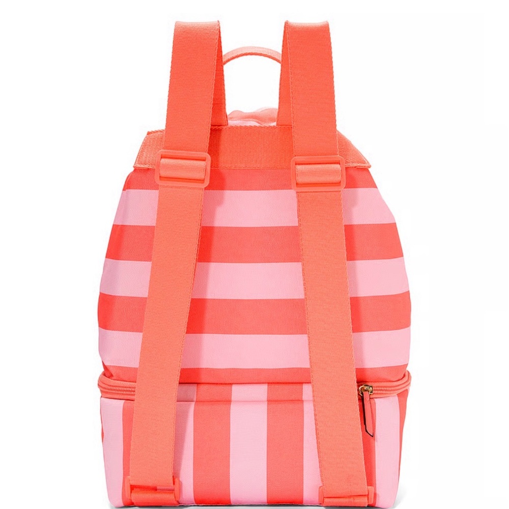 VS Striped Pink and Red Drawstring Backpack